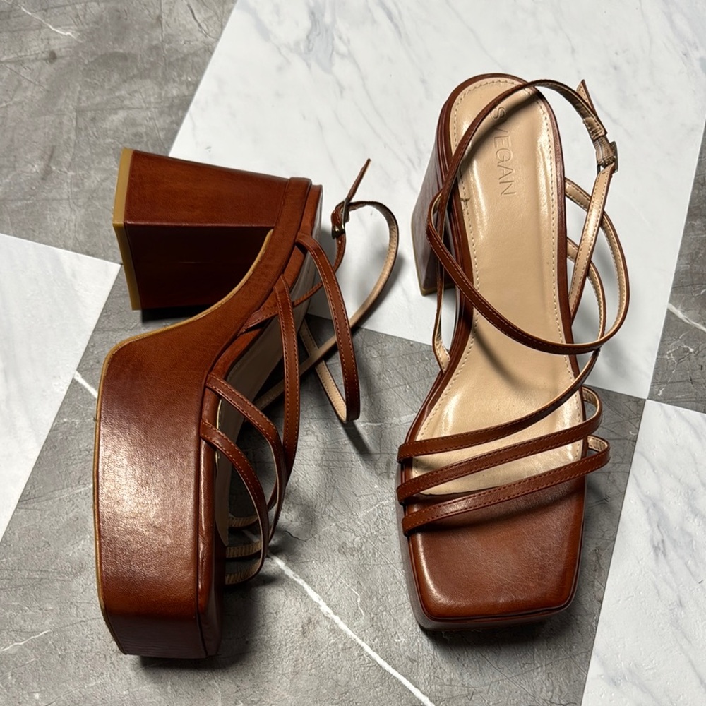 ALOHAS Brown Strappy Heels